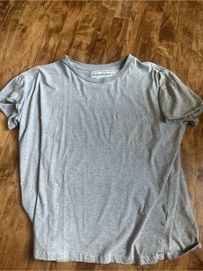 Relaxed Heather Gray Long Sleeve Pocket Tee